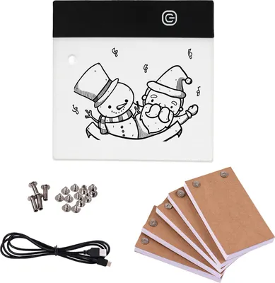 Image de Sonew Flipbook -Set Lampe à dessin Kit de dessin Mini table de copie avec trou de positionnement, Flip -Book -Set, 3 niveaux de gradation