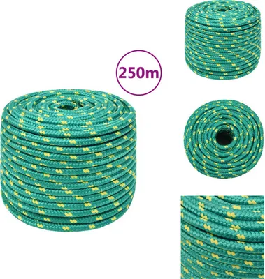 Produktbild von vidaXL Bootsseil Grün 12 mm 250 m Polypropylen -  Seile