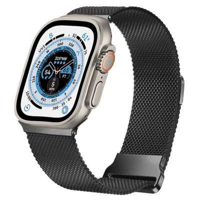 Produktbild von Strap-It Apple Watch Ultra Armband Milanese (Schwarz)
