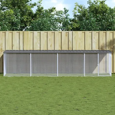 Immagine prodotto di The Living Store Gabbia per polli con tetto antracite 403x98x90 cm Acciaio zincato