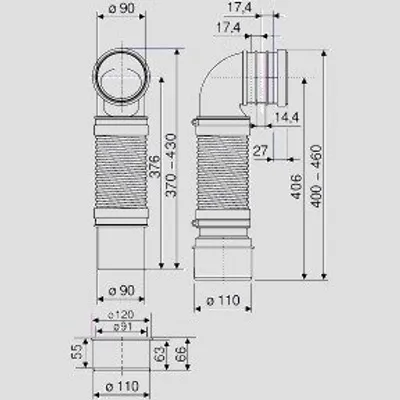 Produktbild von SANIT 58.942.00..0000 WC- Anschlussrohr DN90/DN100