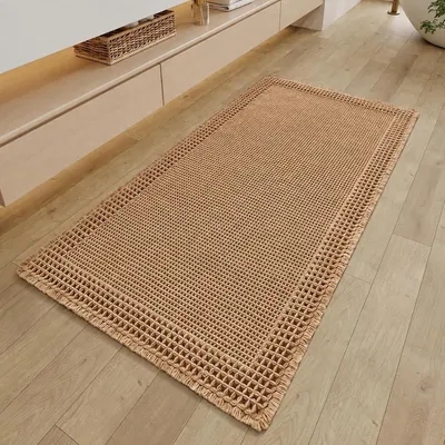 Immagine prodotto di Tappetino - 60 x 120 cm - Microfibra - Antiscivolo - Lavabile in lavatrice - Marrone