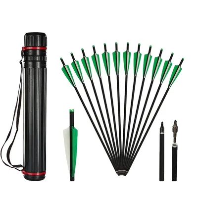 Produktbild von Bogenschießen Pfeil, Carbonmaterial, abnehmbare Spitzen, set 7