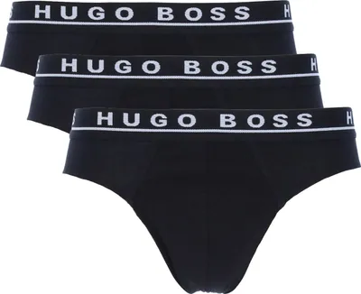 Produktbild von HUGO BOSS Herren Slips, 3er Pack - Briefs, Logobund, Baumwolle Stretch Schwarz XL