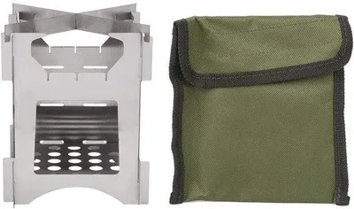 Productafbeelding van Mini buitenfornuis - Opvouwbaar - Efficiëntere warmteafgifte - Roestvrij staal - Draagbaar mini-fornuis - Campingfornuis
