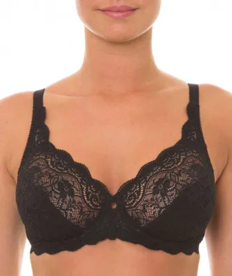 Zdjęcie produktu dla Triumph Amourette 300, Miękka miseczka, Czarny, Fiszbina, Wzór, Damski, Kwiatowy wzór