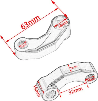 Productafbeelding van Motorfietsspiegelverhoger, verlengstuk, adapter; verlengstuk voor stuurmontage; afstandhouders, verlengadapter