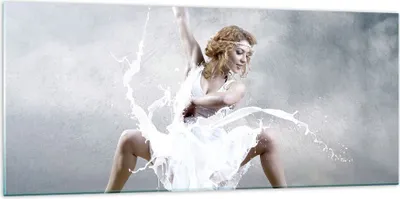 Produktbild von Bilder auf glas - Frau Tänzerin Ballett - 120x50cm - Glasbilder - Wandbilder - Kunstdruck - zum Aufhängen bereit - Wanddekoration aus Glas - Glas Bilder - Wandbild auf Glas - GAB120x50-2665