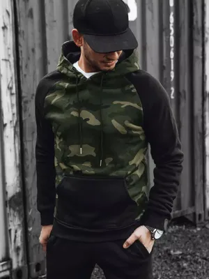 Produktbild von Dstreet Herren-Kapuzenpullover mit Kapuze Omuzi grün XL