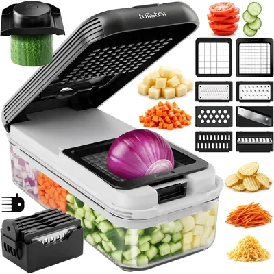 Produktbild von Gemüsehobel und Mandoline – 8-in-1 – Edelstahlmesser – 0,75 l