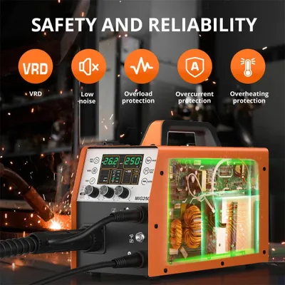 Immagine prodotto di Saldatrice MIG, trasformatore, elettrodo per saldatura e saldatrice TIG - da 15 a 250 ampere con funzione Lift TIG