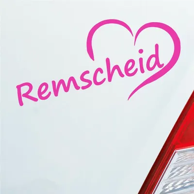 Produktbild von Auto Aufkleber Remscheid Herz Stadt City Love Liebe 16,5x8 cm Pink Sticker Heckscheibenaufkleber