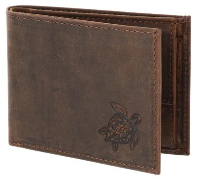 Produktbild von oxmox Leder Geldbörse Leather RFID Protect Pocketbörse Turtle 2.0 Embossed Vintage Dark Brown dunkelbraun