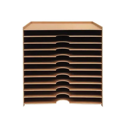 Produktbild von Organizer für Papier und Dokumente im Format 30,5 cm x 30,5- Umweltfreundliche Ablage mit 12 Fächern - aus Naturmaterial - stabil & einfach aufzubauen