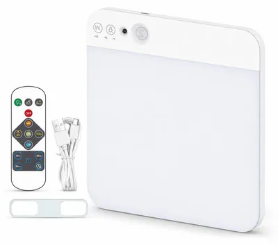 Produktbild von Akku Deckenlampe (4000 mAh) mit Bewegungsmelder – 3 Farben, dimmbar – Inklusive Fernbedienung, Magnet- oder Klebebefestigung, 20 cm – für Flur und Treppe