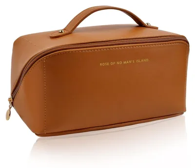 Produktbild von Kosmetiktasche mit großem Fassungsvermögen – Tragbare Make-up-Tasche – Multifunktionale Organizer-Tasche – Wasserdichte Tasche – Mit Tragegriff – Goldfarbener Reißverschluss – Kosmetiktasche