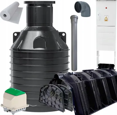 Produktbild von JFC Kleinkläranlage AQUA A1 - 2-4 Personen - Komplett-Set mit 4 Tunneln