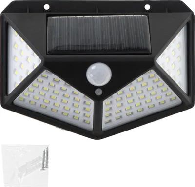 Image de KIK KX5087 : Éclairage extérieur solaire avec détecteur de mouvement et de crépuscule, 100 LED