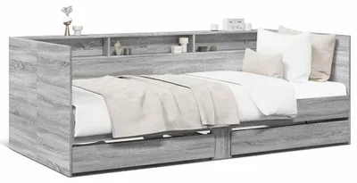 Immagine prodotto di vidaXL Letto da giorno con cassetti senza materasso Grigio Sonoma 90x200 cm