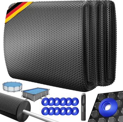 Produktbild von KESSER® Pool Solarabdeckplane | Solarfolie Stärke 120µm | Solarabdeckung Solarplane zuschneidbar | Poolsolarplane Solar Folie inkl. 1x Schere, 1x Lochzange & 12x Ösen | Poolheizung für Wassererwärmung