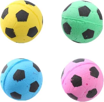 Productafbeelding van Zachte Schuim Kattenballen - Interactief Voetbalspeelgoed voor Honden en Katten - Kleurrijk Kauwspeelgoed voor Puppies