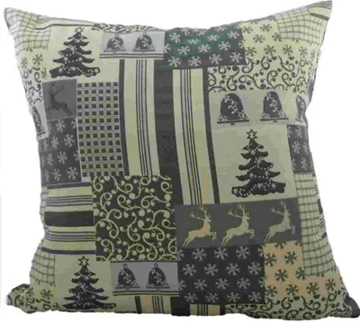 Produktbild von Kissen - Dekokissen mit Füllung Winter Patchwork - grau ca 45x45 cm Weihnachten