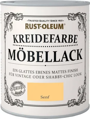 Produktbild von Rust Oleum Möbellack Kreidefarbe Matt 750 ml Farbwahl, Farbe:Senf
