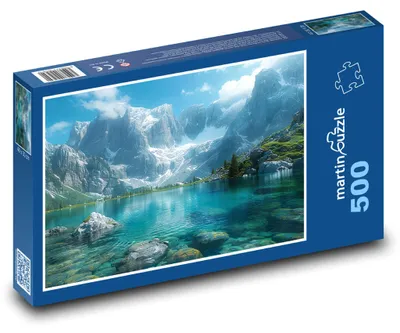 Produktbild von Puzzle 500 See-Landschaft mit Bergen - martinpuzzle