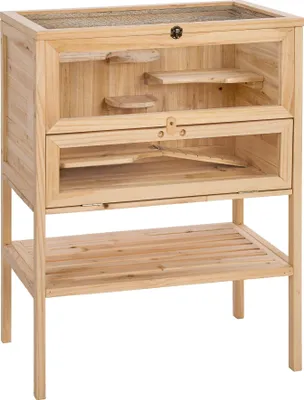 Produktbild von Kleintierkäfig aus Holz 60x40x80cm - braun