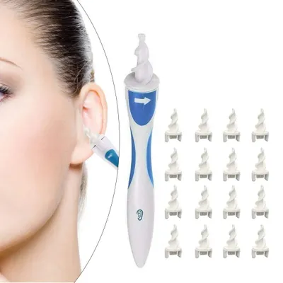 Obrázok produktu pre 16 x Ear Cleaner Inteligentný špirálový čistič uší na odstraňovanie ušného mazu (modrý a biely)