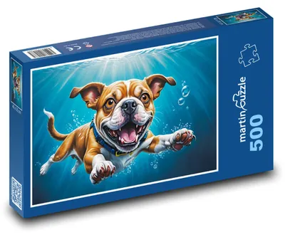 Produktbild von Puzzle 500 Hund unter Wasser - martinpuzzle
