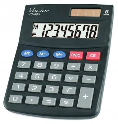 Image de Calculatrice de bureau Vector VC-805 noire