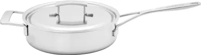 Produktbild von Demeyere Bratpfanne Niedrige Sauté mit Deckel - Edelstahl, 5-lagig, Ø24cm, Silvinox®-Technologie, für Induktion geeignet, Gelb