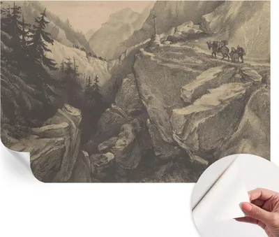 Produktbild von Selbstklebende Wandtapete - Dekorative Tapete für Wohnzimmer - Klebefolie für Wandbilder - Tapetenfolie für Wanddekoration - 104x70 cm - Malerische Berge