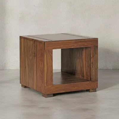 Sheesham Couchtisch Wood Massiv_ Modern_ Landhaus-Stil_ MDF_ Kunstleder_ drehbar_ 60x45x35 cm - KADIMA DESIGN_Größe_ 50x50x45 cm_#sku_BARWL1.216#