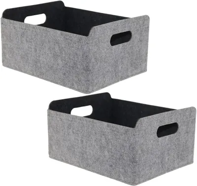 Zdjęcie produktu dla Składany kosz do przechowywania, filc, 2 sztuki, 30,5 x 24 x 15 cm, do szafek