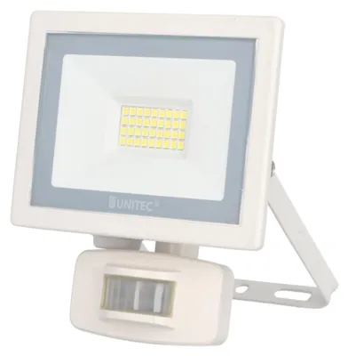 Produktbild von UNITEC LED Strahler mit Bewegungsmelder 14 W, 1700 Lumen, IP44, Aluminiumdruckguss, weiß
