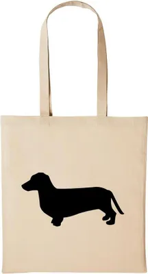 Produktbild von Huuraa Baumwollbeutel Dackel Geschenk Einkaufstasche Natural 10 Liter Baumwolle Dackel Accessoire