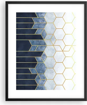 Produktbild von Gerahmtes Poster - Schwarzer Rahmen - Abstraktion Figuren Geometrisch - 40x50 cm - Wand Bild - Wanddeko - Wandbilder - Kunstposter - Wandposter - Bilderrahmen - Bilder - Kunstdruck - P2BPA40x50-5135