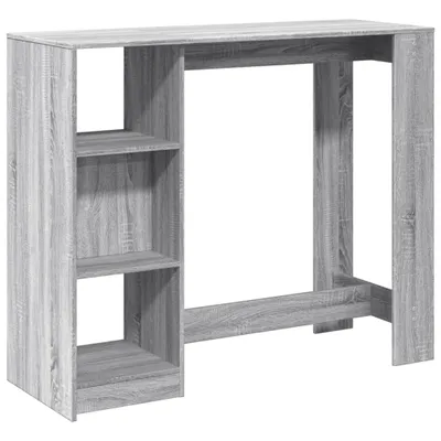 Obrázek produktu pro Barový stůl s policí šedý sonoma 124 x 46 x 103,5 cm kompozit