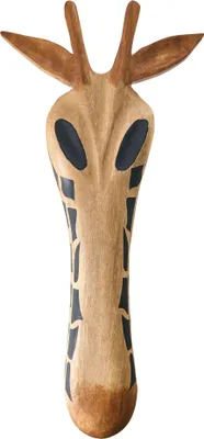 Produktbild von BELIANI Wanddekoration Hellbraun aus Mangoholz Handgefertigt Tierkopf Giraffe Afrika Deko Boho Stil Wanddeko Wohnzimmer Schlafzimmer Flur
