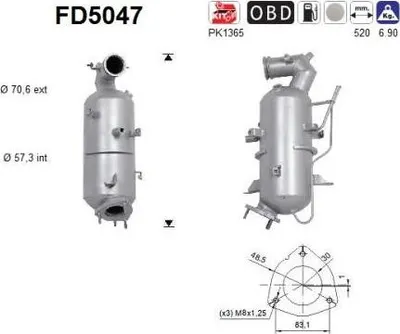 Obrázek produktu pro Filtr Pevných Částic Dpf Chevrolet Cruze Orlando 2.0D Euro 5