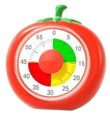 Produktbild von Pomodoro Tomaten Timer, Eieruhr, Kurzzeitwecker, zum Lernen/Spielen/Kochen/Hausaufgaben, rot