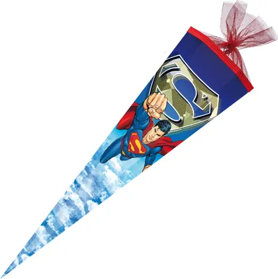 Produktbild von Nestler Schultüte DC Superman eckig mit Tüllverschluss 85cm