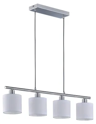 Image de Lustre TOMMY argent-blanc 4xE14x28W, abat-jour en tissu, dimensions : 150x75x12 cm, IP20, RL
