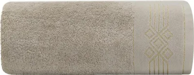 Zdjęcie produktu dla Ręcznik bawełniany z ozdorbną bordiurą KAMELA 50X90 beżowy