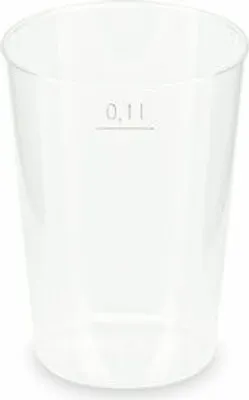 Produktbild von 200x Mehrwegbecher Pfandbecher transparent PP Eichstrich 0,1 l Ø 5,5 cm