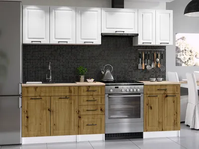 Obrázek produktu pro Kuchyňská linka INGRID 240cm - Bílá + dub artisan