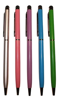 Produktbild von 5x Touchpen Kugelschreiber Touchscreen kapazitiv Tablet 2in1 Stylus Slim Pen, Farbe:Rot