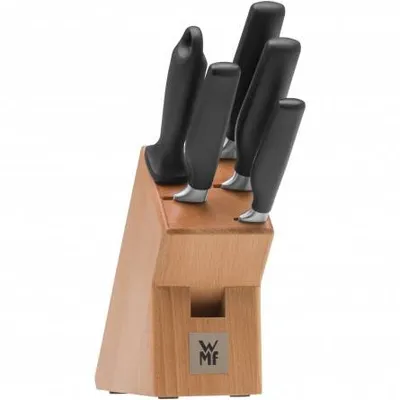 Produktbild von WMF Cuisine One, Messer-Set, Stahl, Kunststoff, 6 Werkzeug, Silber, Holz